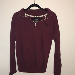 Maroon pink quarter zip sweatshirt